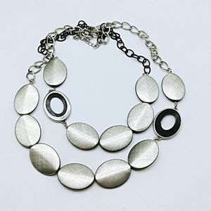 NY&Co black/silver statement necklace, 2 chains